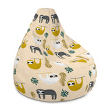 Gustus the Sloth Designer Bean Bag Chair Cover in Muted Peach 