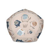 Eleanor The Elephant designer Bean Bag Cover In Latte